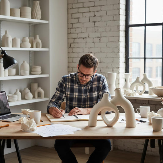 Modern Ceramic Vase, Snuggle Heart-Shaped Abstract Sculpture Vases, Minimalist Boho Home Decor for Living Room Shelf & Table Centerpiece Decorative Vase (Milky White)