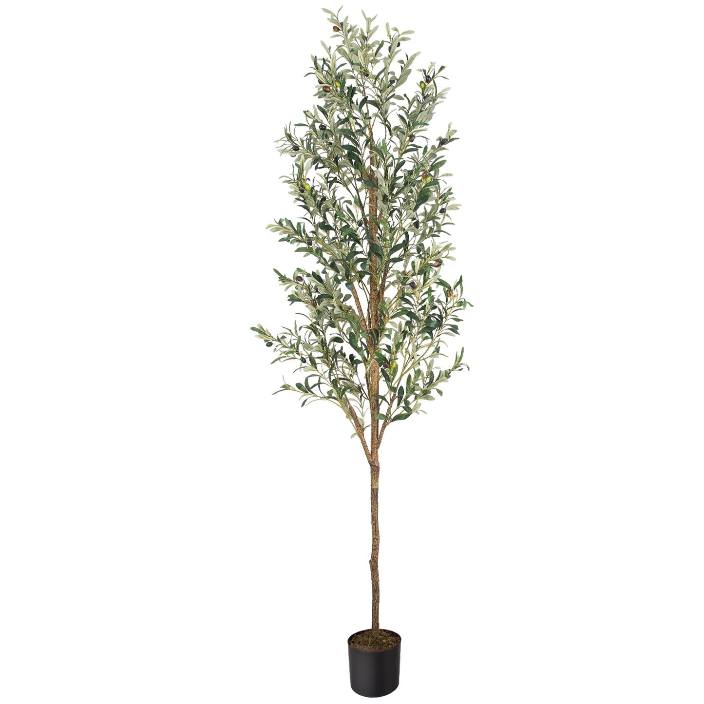 Artificial Fake Olive Tree 6FT Tall 1Pack Faux Silk Olive Tree for Home Living Room Office Decor Faux Artificial Plants Indoor Fake Potted Plants with Fruit & Free Moss