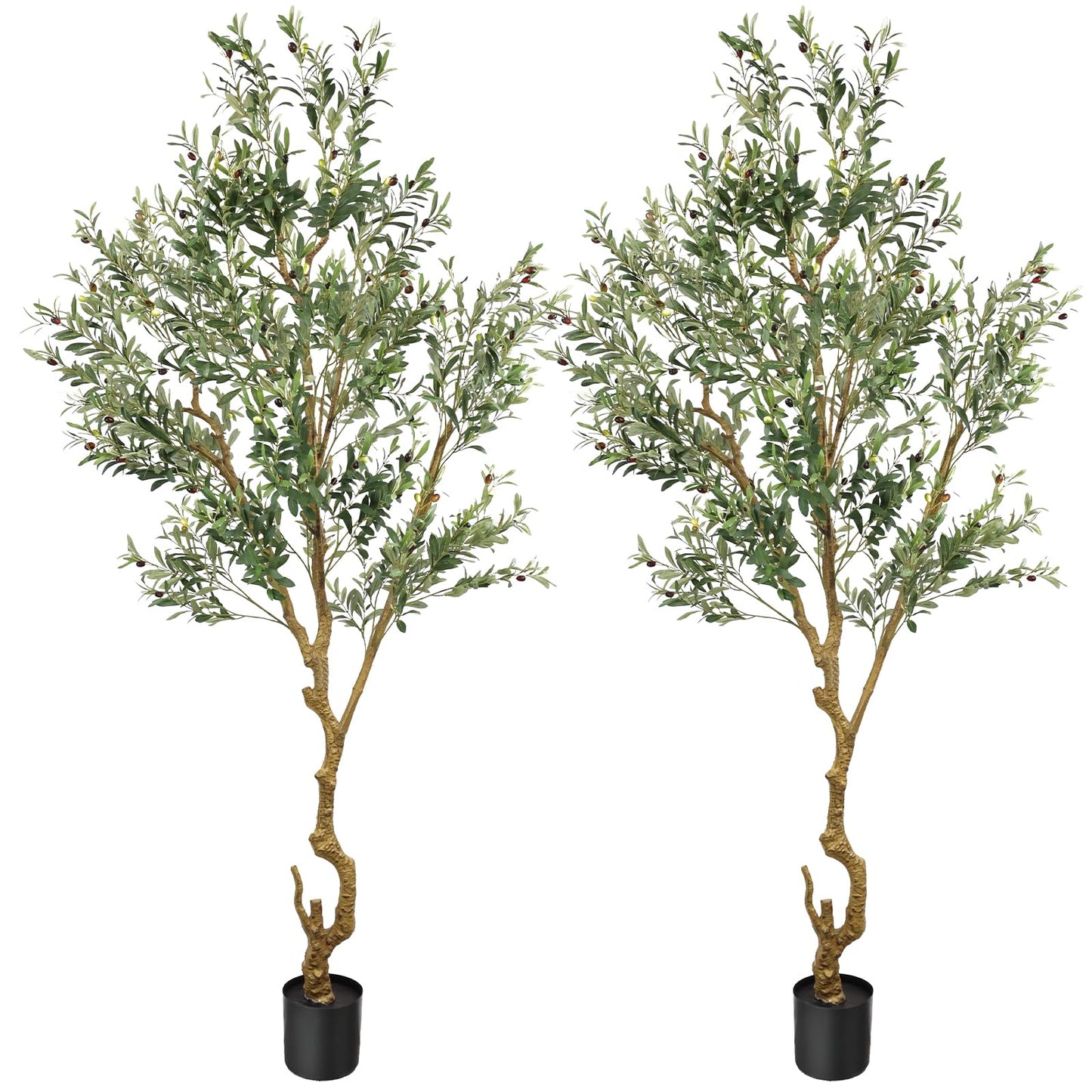 Artificial Fake Olive Tree 6FT Tall 1Pack Faux Silk Olive Tree for Home Living Room Office Decor Faux Artificial Plants Indoor Fake Potted Plants with Fruit & Free Moss